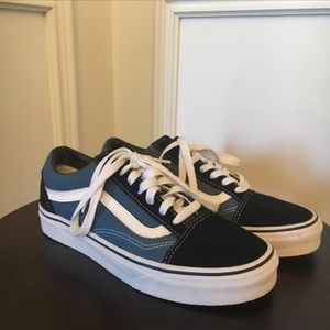 Black and blue old Skool vans